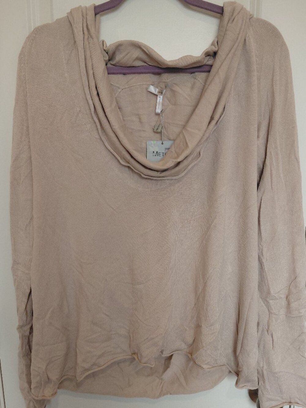 Tan Cowl Neck Sweater